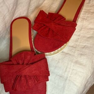 Elegant Red Women's Slide Sandals